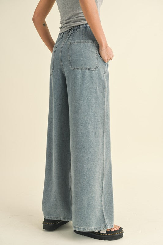 wide leg denim jeans