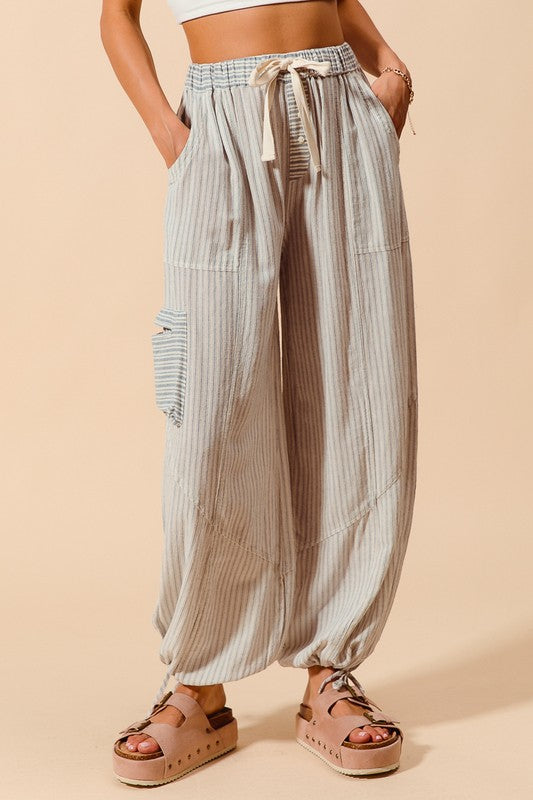 linen pin stripe pants