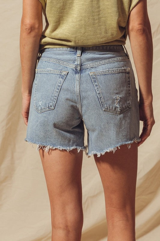 distressed denim shorts