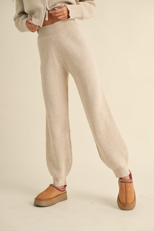 oatmeal knit jogger