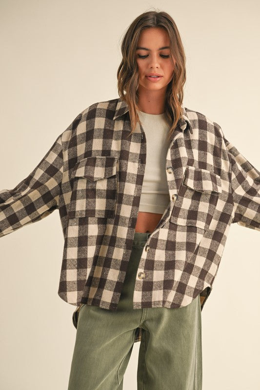 brown plaid shacket