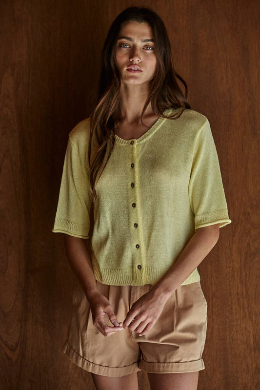 lemon cardigan top