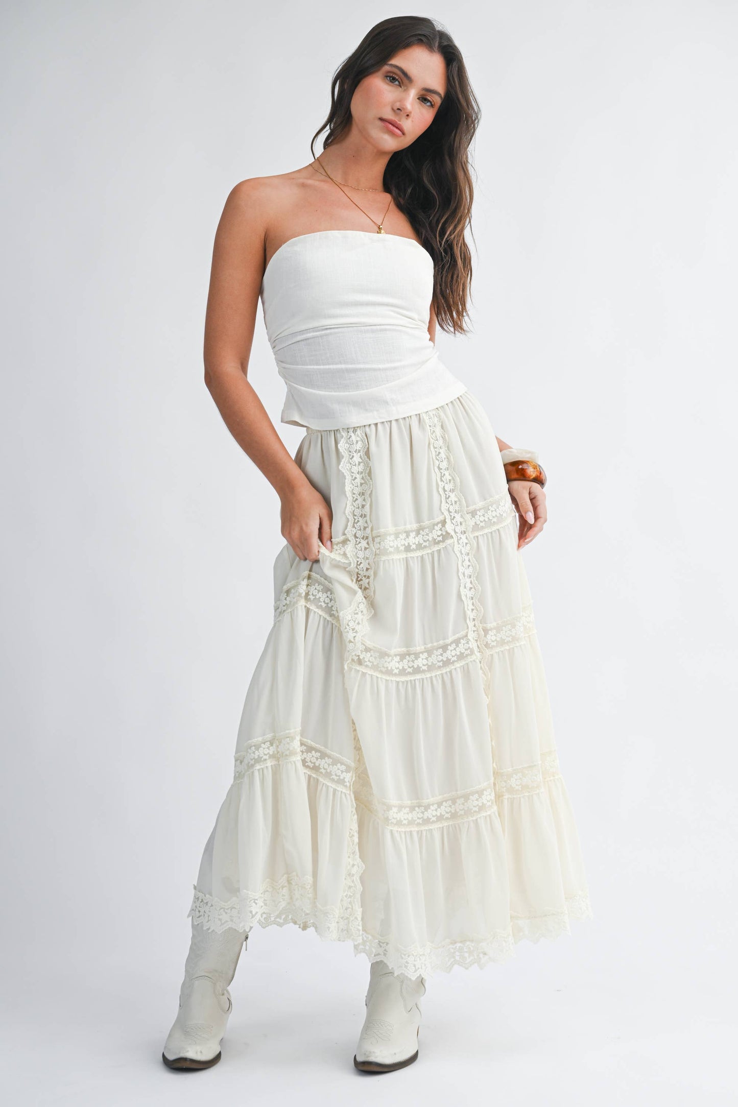 buttercream maxi skirt