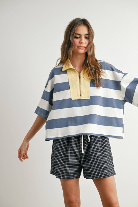 oversized zip up polo