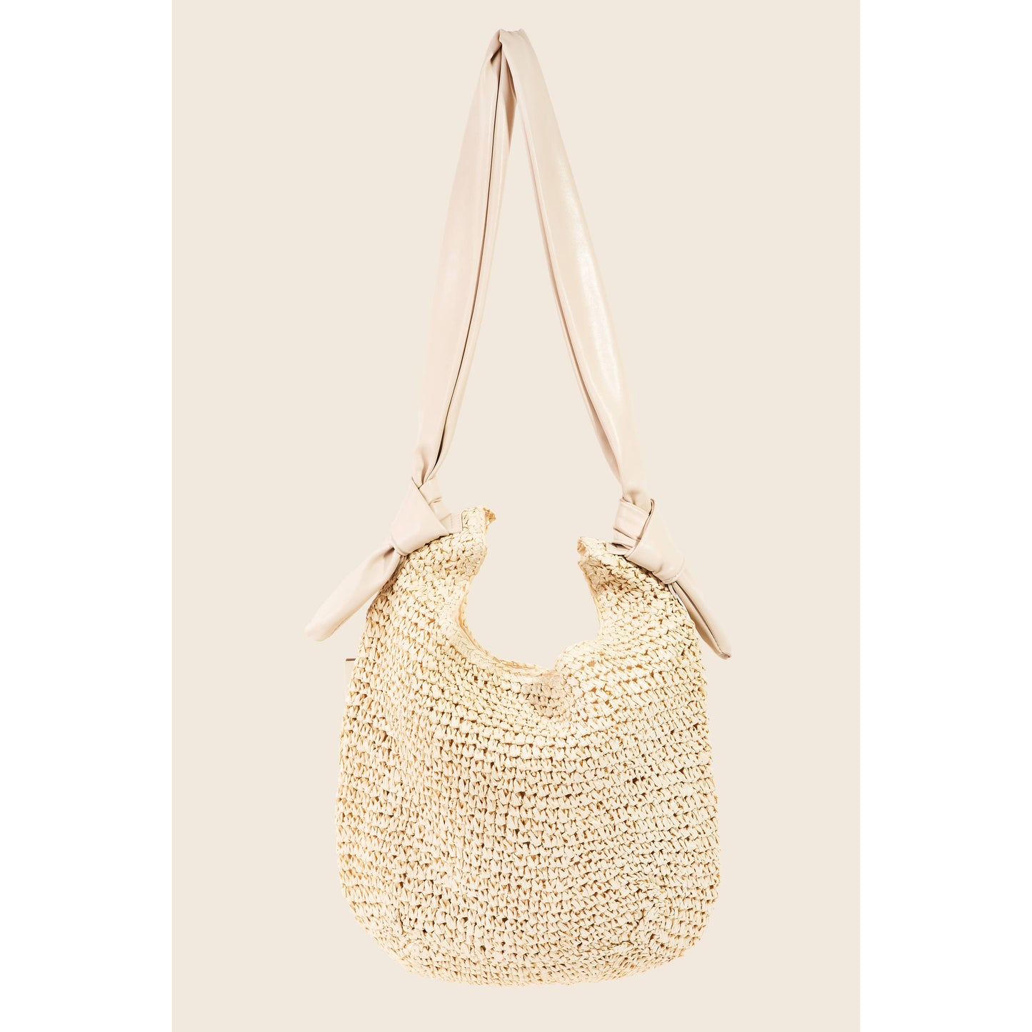 cream braided tote bag