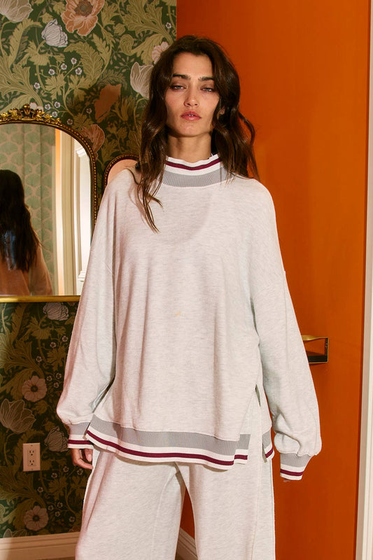 maroon sport mock neck