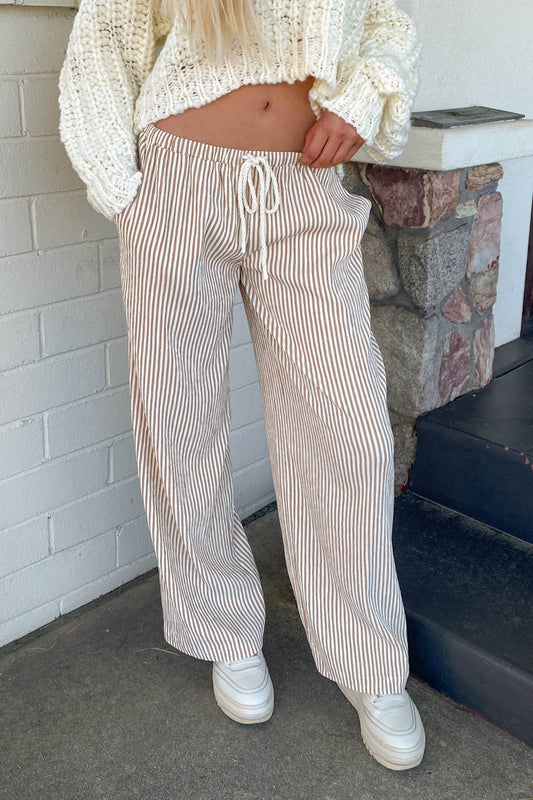 brown pin striped pants