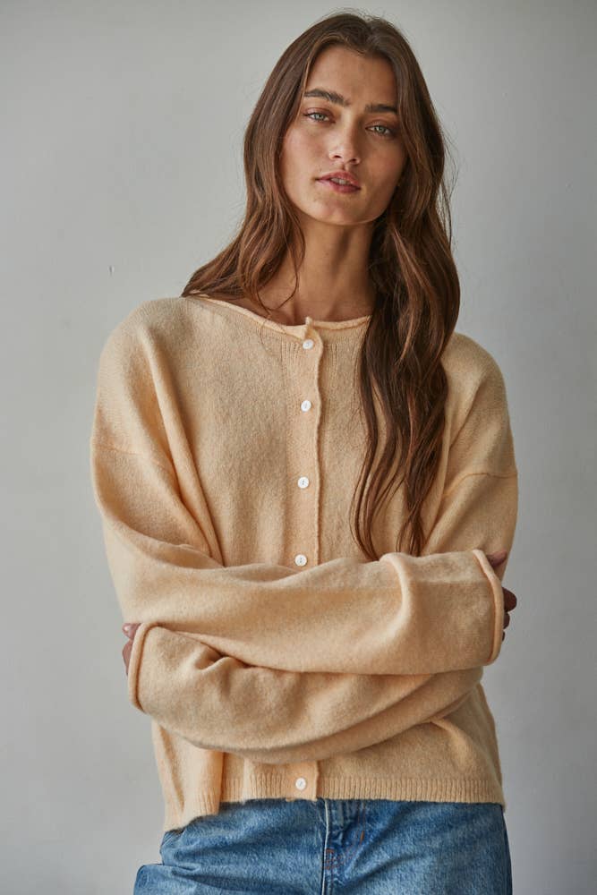 apricot button up cardigan