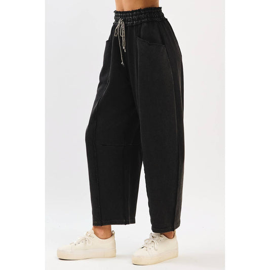 dark mineral wash barrel sweats