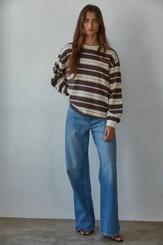 mocha striped top
