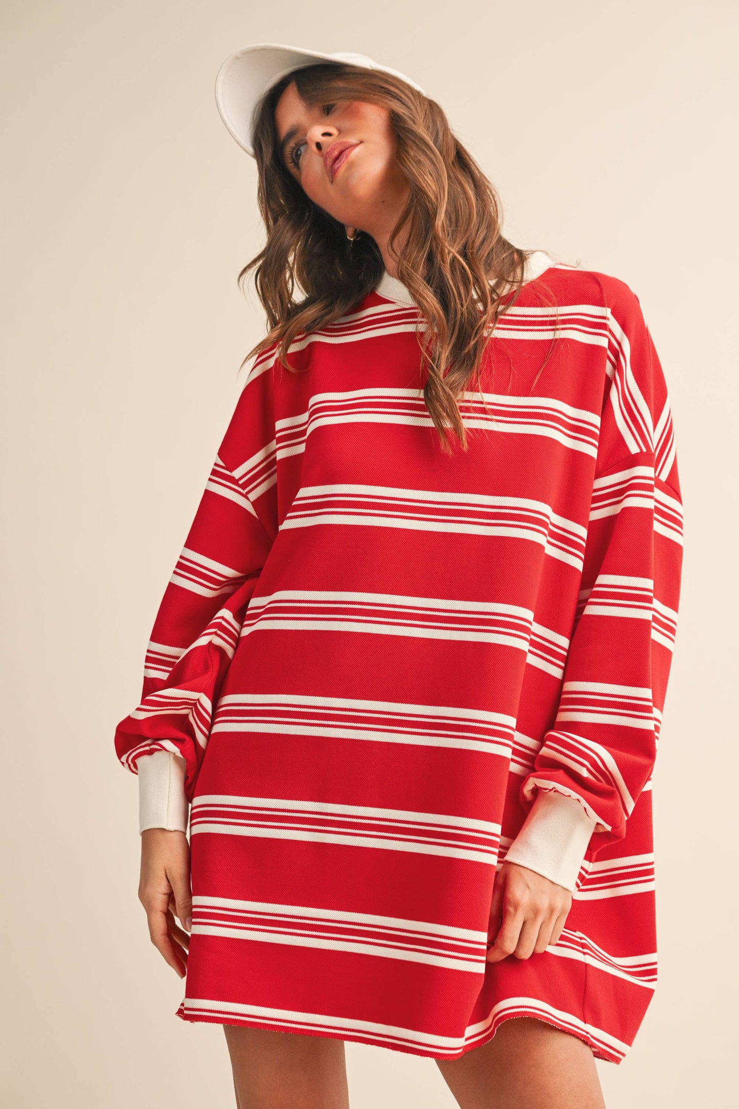 oversized striped t-shirt dress