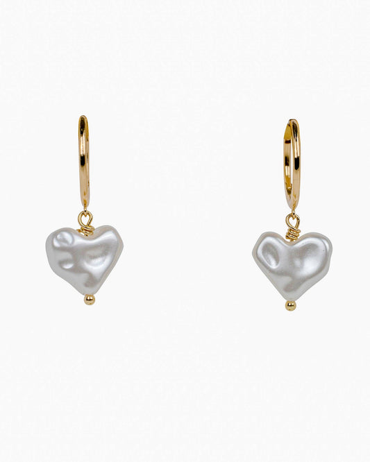 cloud heart pearl earrings