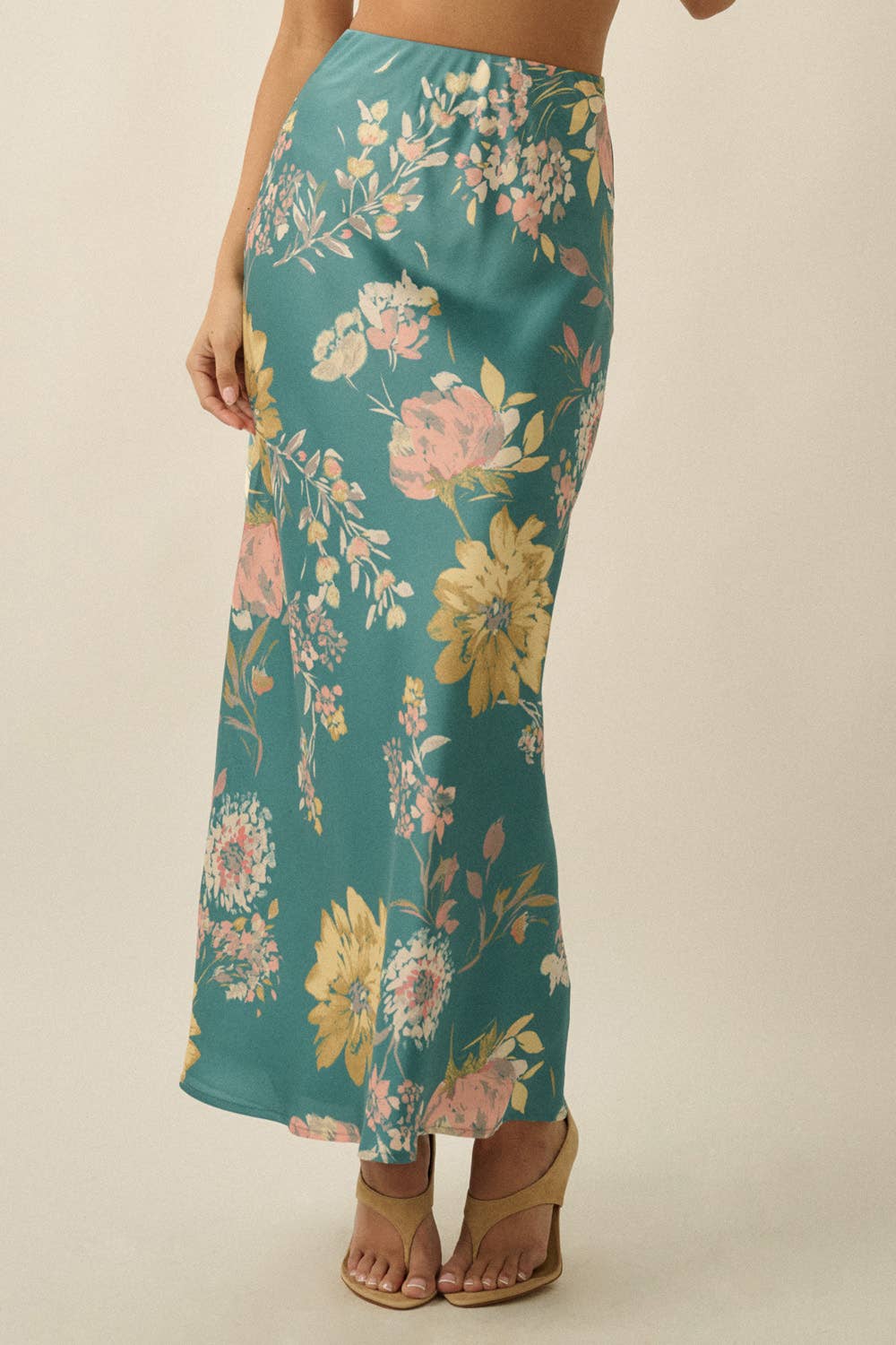 teal maxi skirt