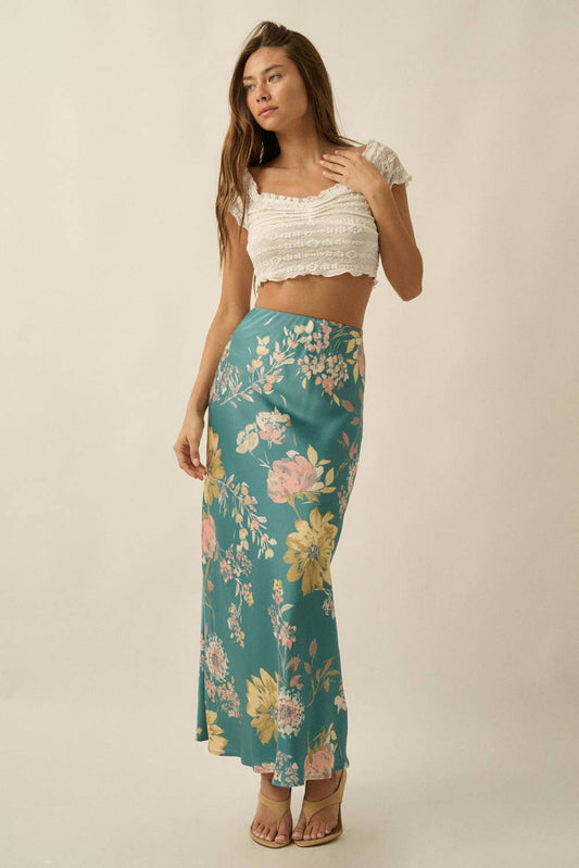teal maxi skirt