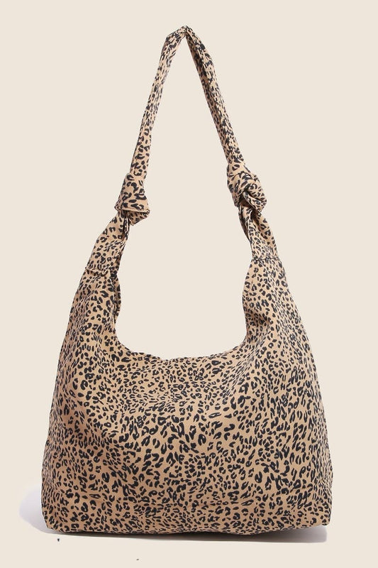 leopard print hobo shoulder bag