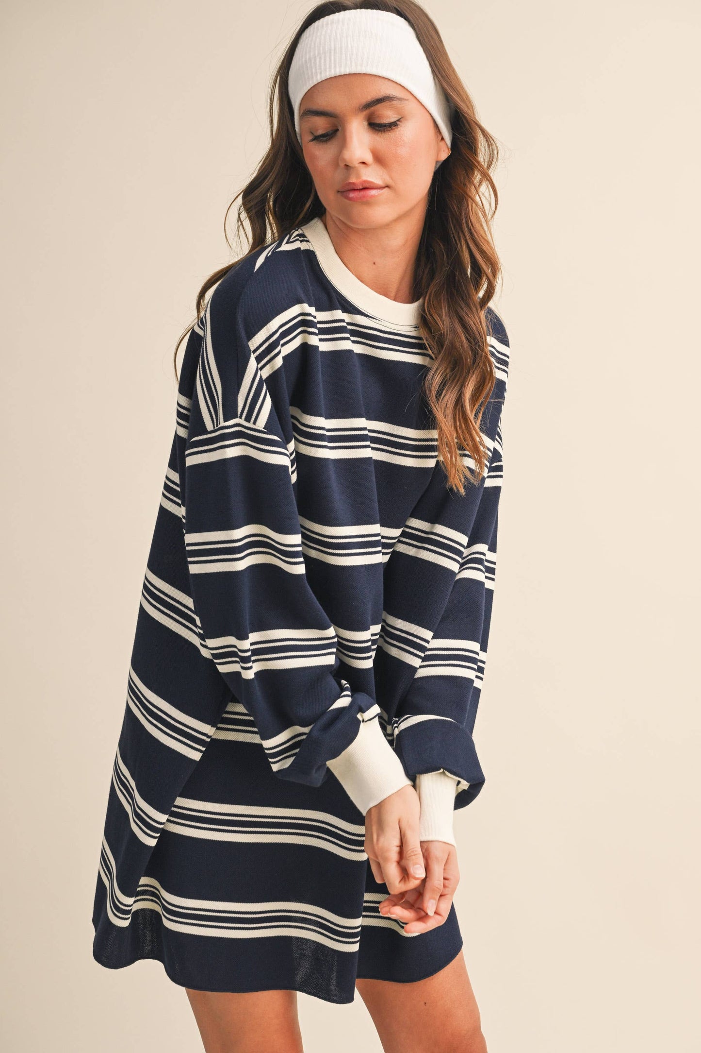oversized striped t-shirt dress