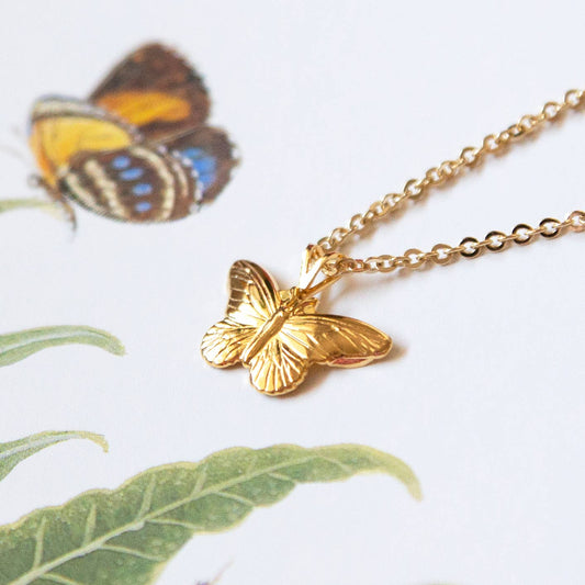 vintage gold butterfly necklace