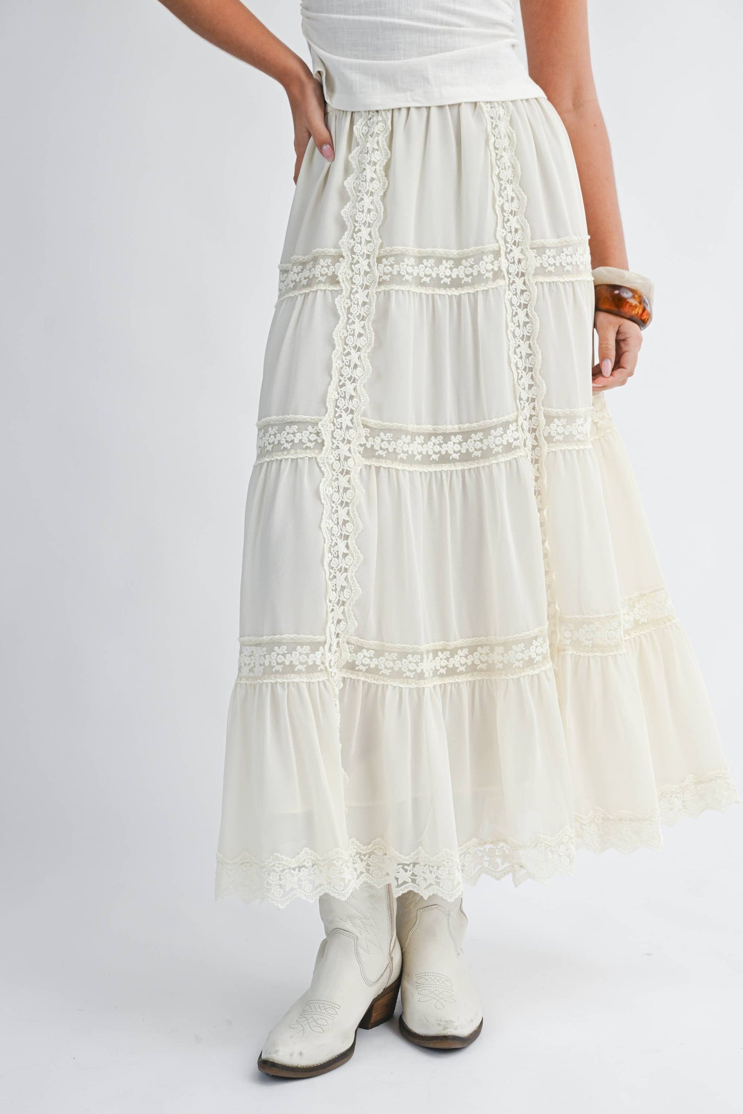 buttercream maxi skirt
