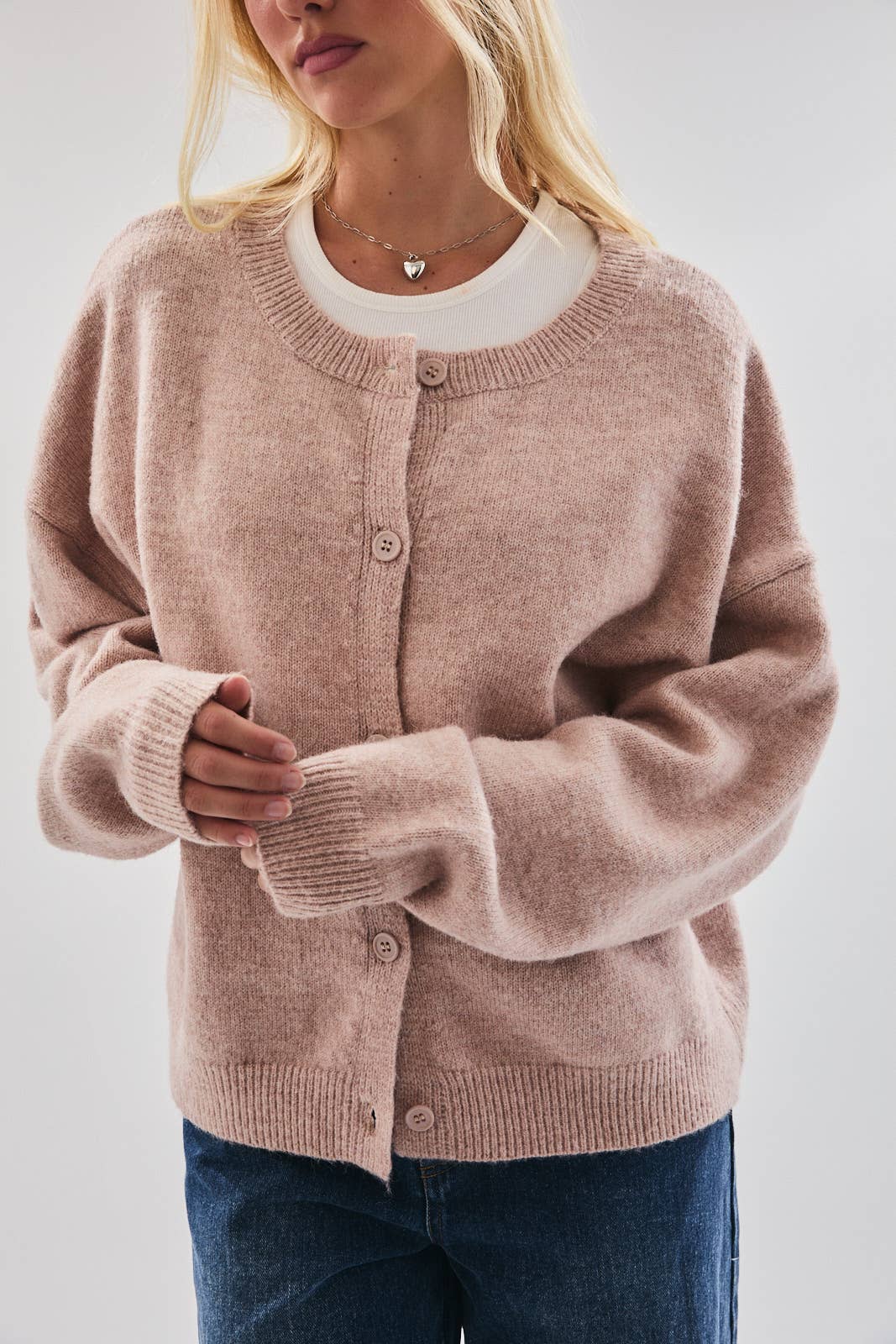 oversized blush cardigan