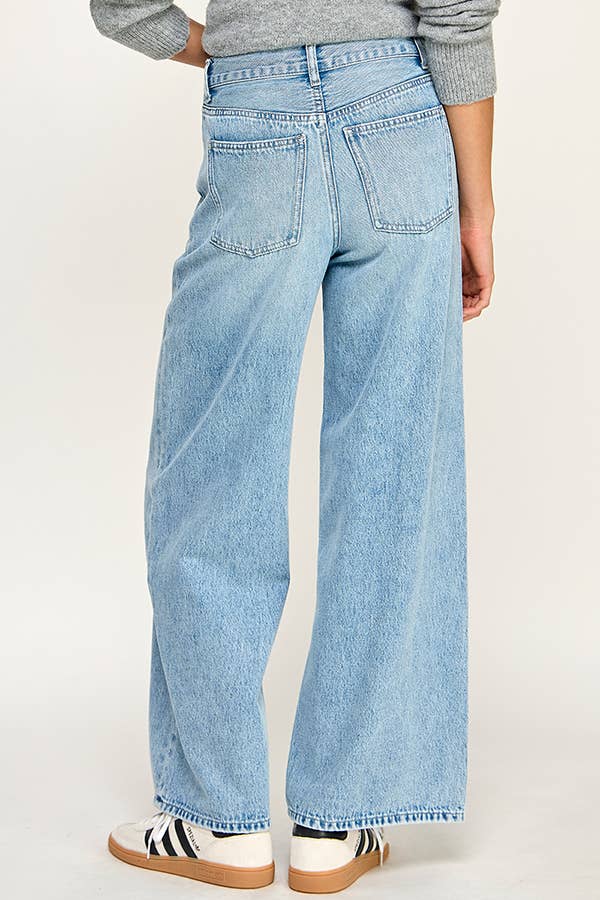 wide leg tie jeans