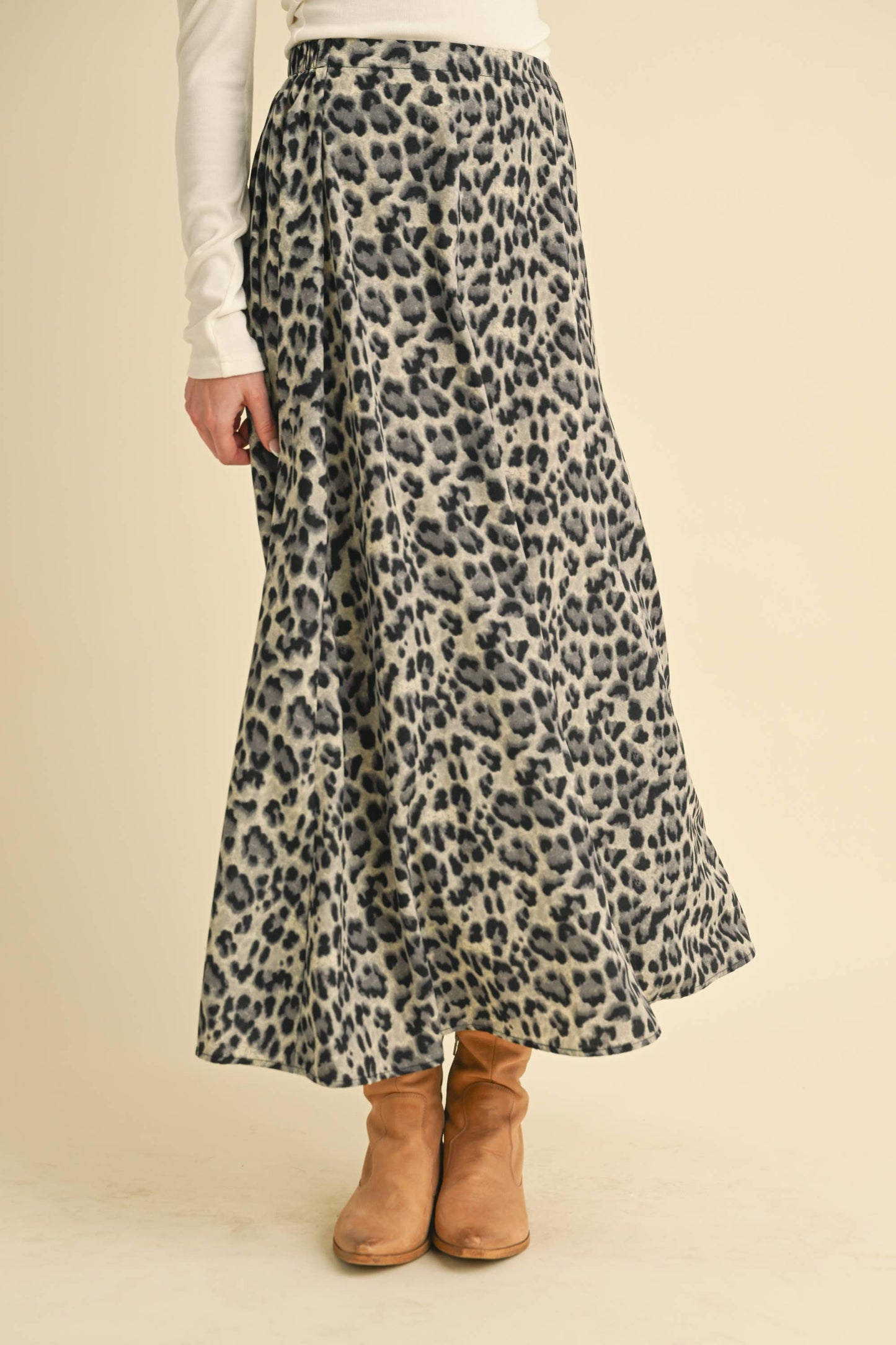 leopard maxi skirt