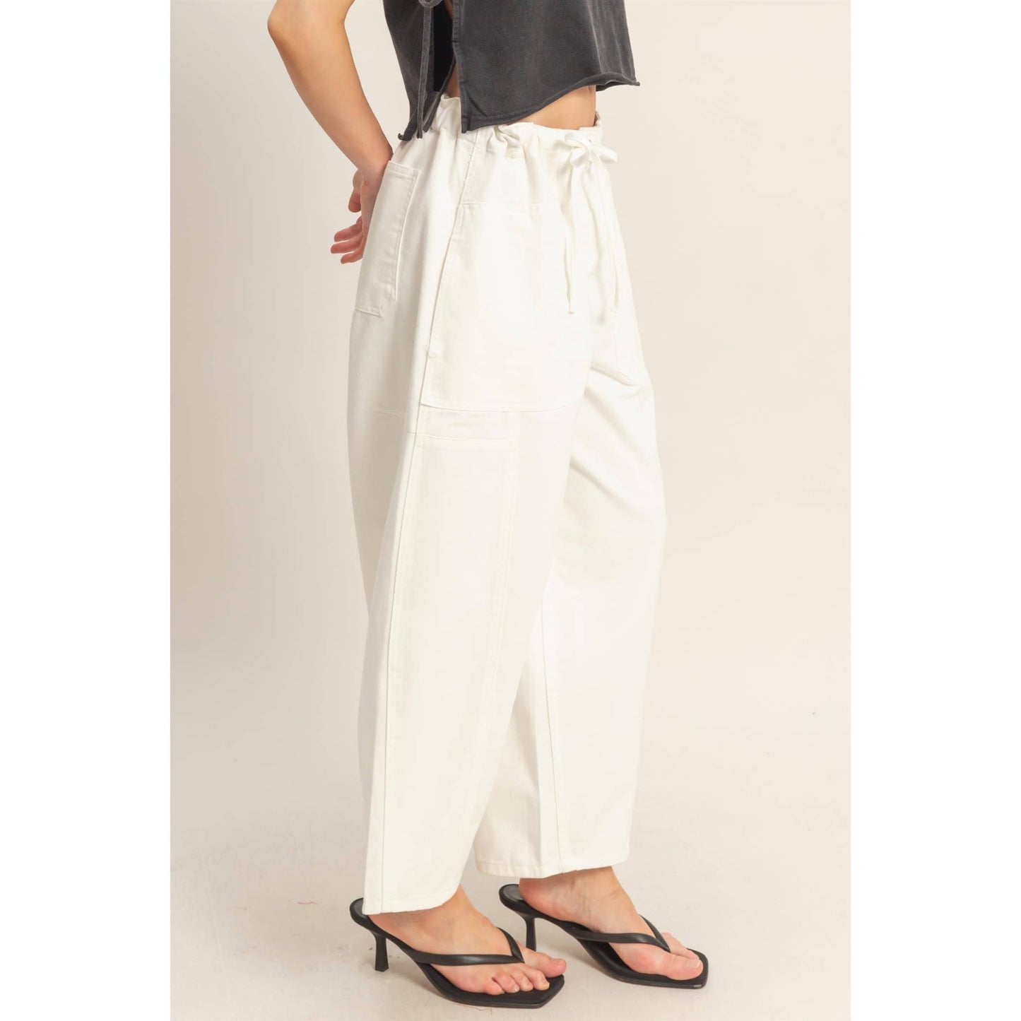 white barrel pants