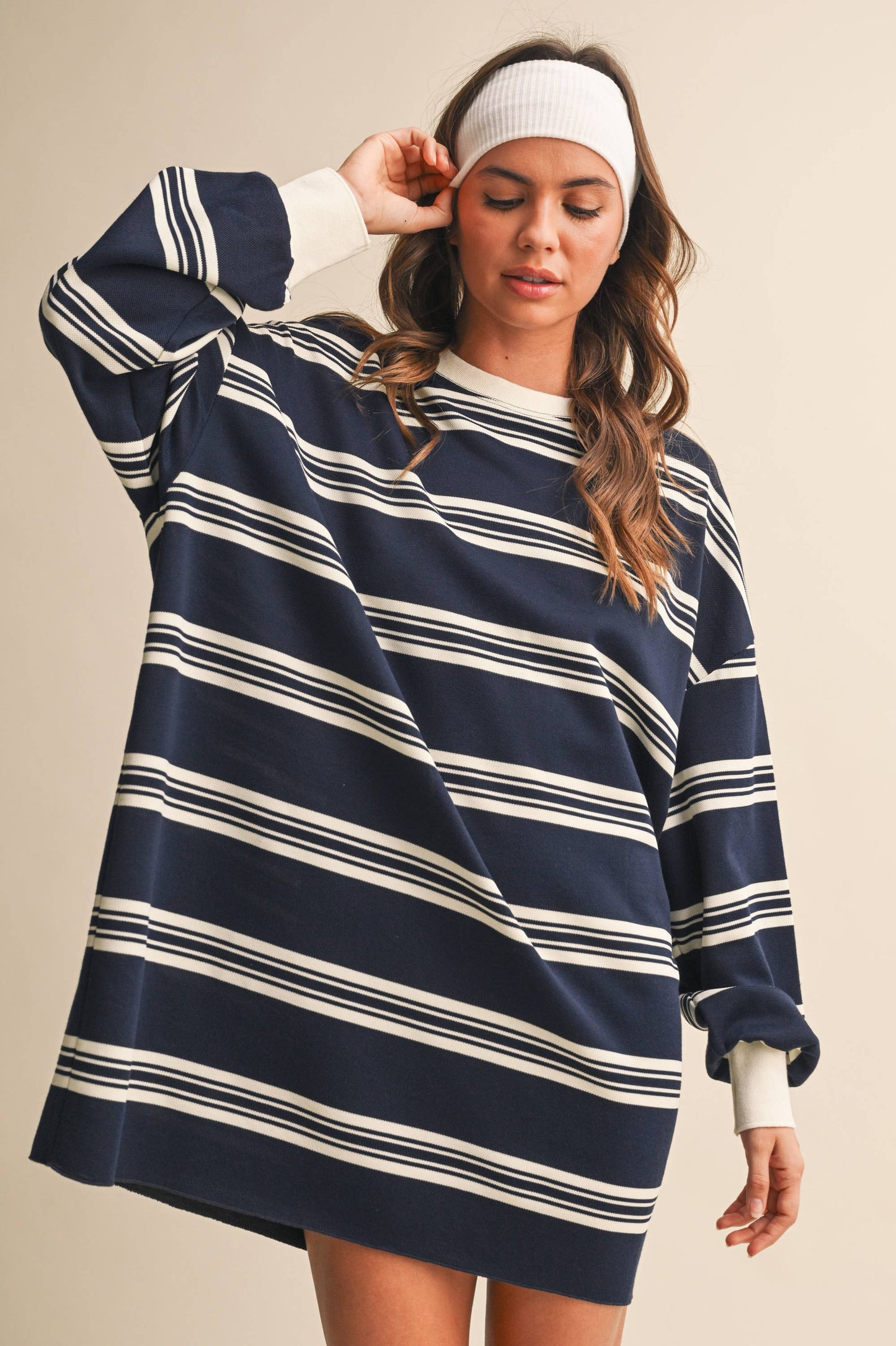 oversized striped t-shirt dress