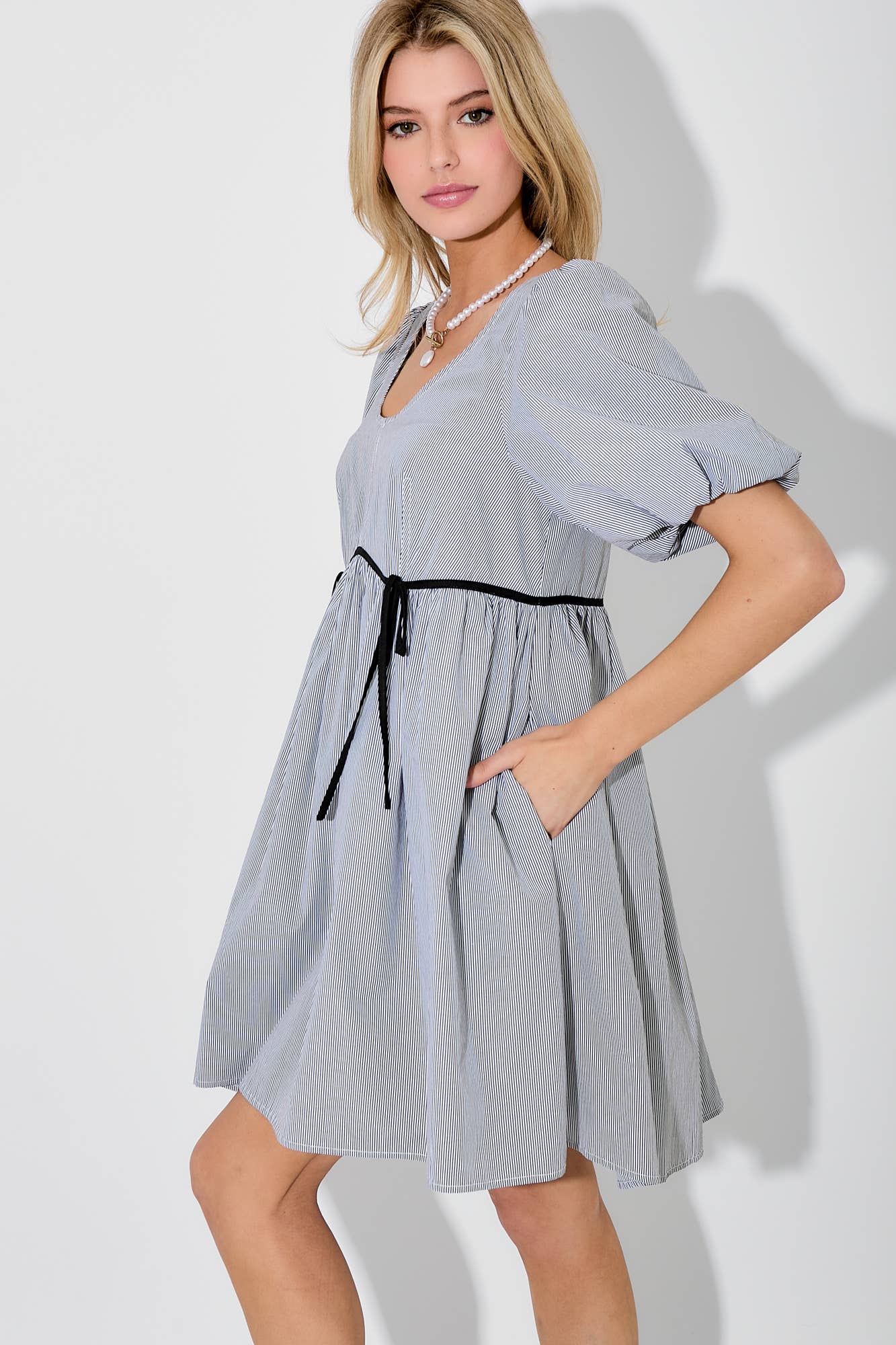 pin stripe mini dress