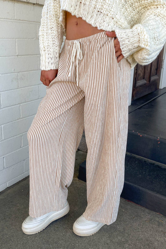 brown pin striped pants