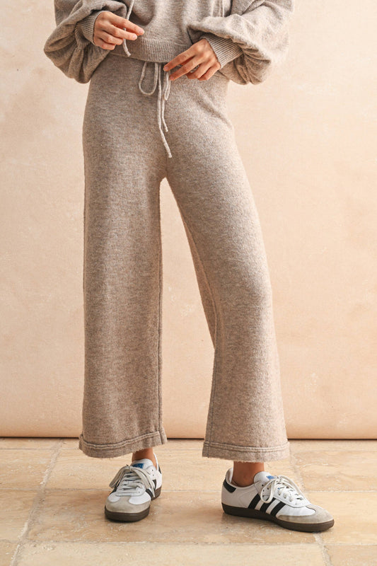oatmeal wide leg sweats