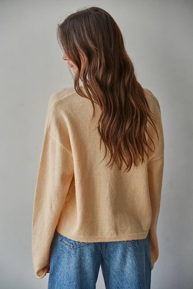 apricot button up cardigan
